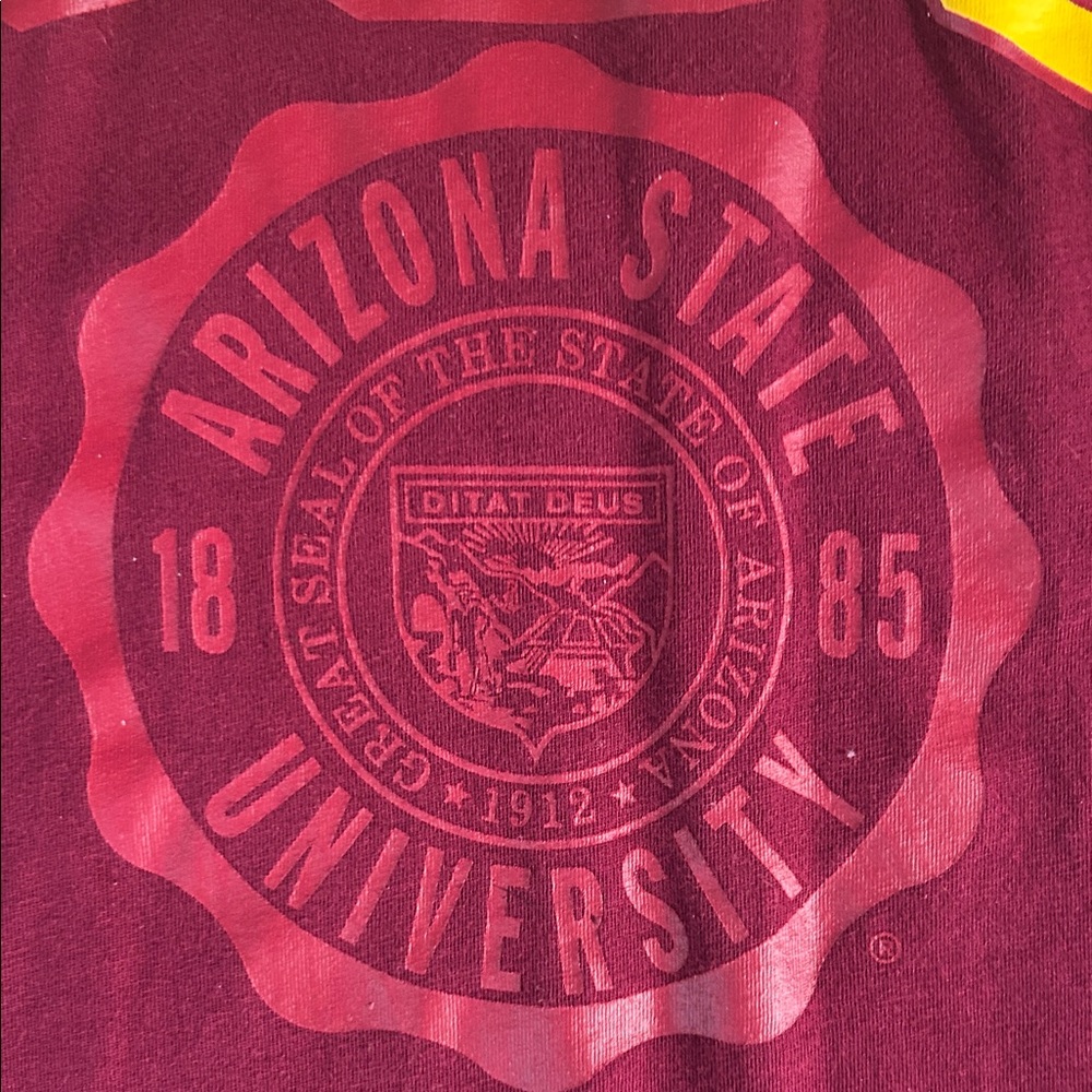 PINK Victoria's Secret Maroon And Yellow Arizona State University Cold Shoulder - Picture 8 of 11